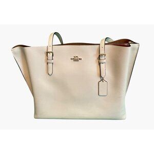 Coach City Tote Bag In Metallic Champagne Leather